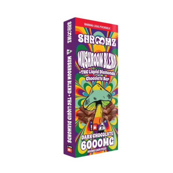 SHROOMZ MUSHROOM BLEND THC LIQUID DIAMOND DARK CHOCOLATE BAR