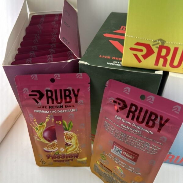 ruby 1g live resin bar thc disposable